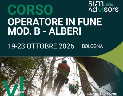 Corso lavoro su fune modello B Tree Climbing 19-23 ottobre 2026